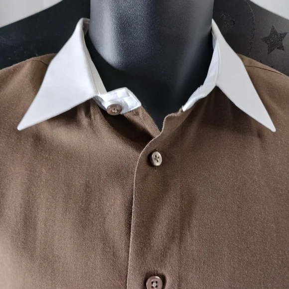 PAUL FREDRICK Cotton & Cashmere "Flannel" Button Down Shirt Elbow Patches EUC - Picture 9 of 9